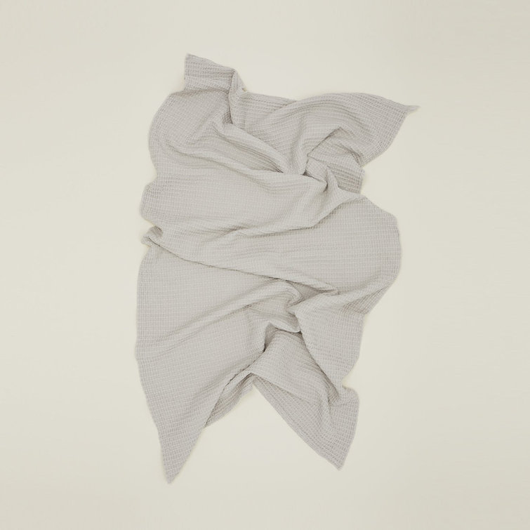 Gray Cotton Waffle Weave Bath Washcloth Set