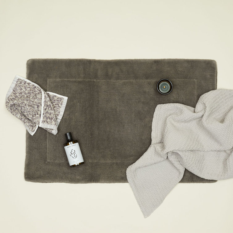 Gray Cotton Waffle Weave Bath Washcloth Set