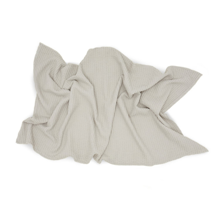 Gray Cotton Waffle Weave Bath Washcloth Set