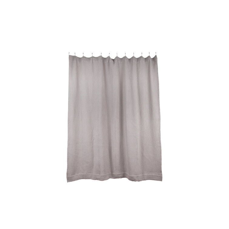 Light Gray Cotton Waffle Weave Shower Curtain