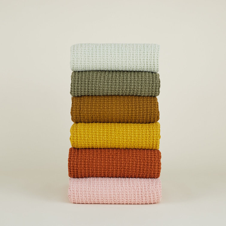 Terracotta Cotton Waffle Shower Curtain