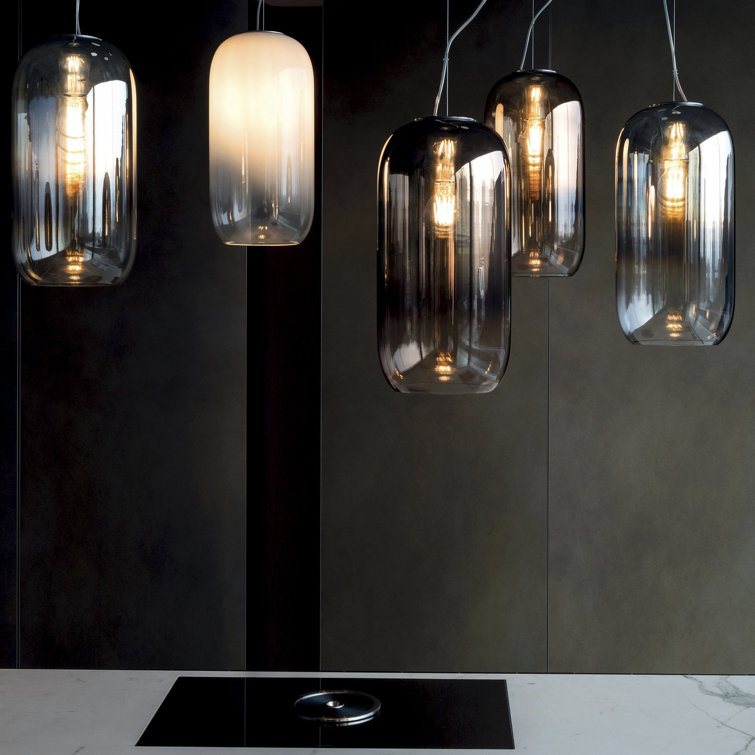 Chrome and White Handblown Glass Mini LED Pendant Light