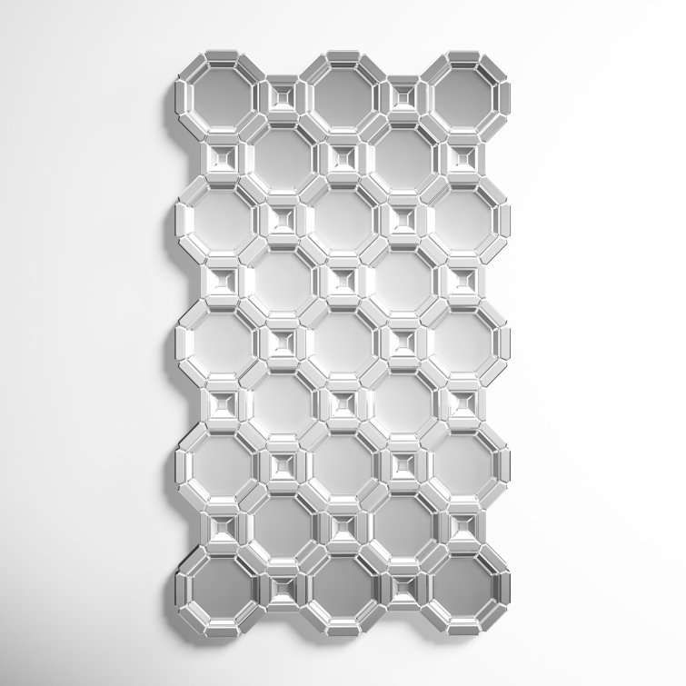 Elegant 75'' Beveled Wood Frame Mosaic Mirror