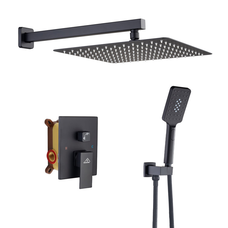 Matte Black Stainless Steel Multi-Head Rain Shower System
