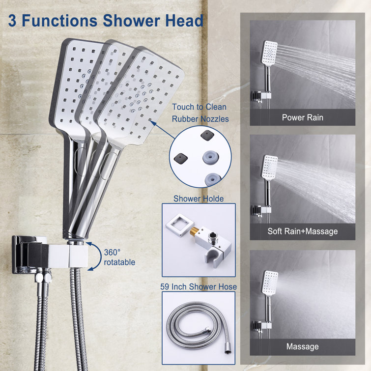 Chrome Polished Multi-Head Wall Mounted Shower System