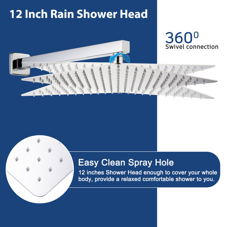 Chrome Polished Multi-Head Wall Mounted Shower System