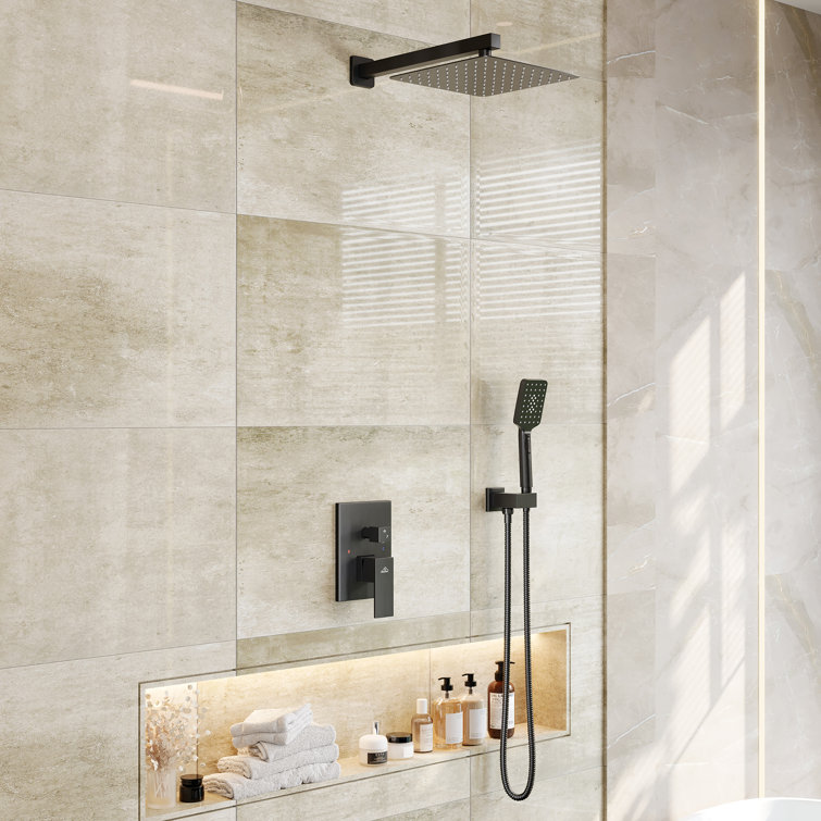 Matte Black Stainless Steel Multi-Head Rain Shower System