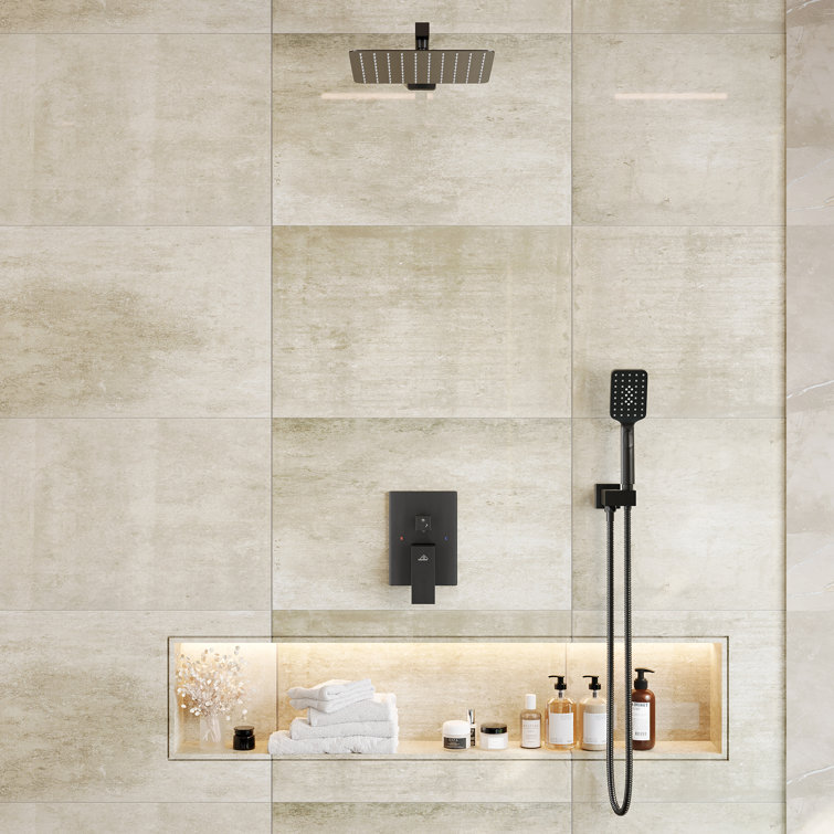Matte Black Stainless Steel Multi-Head Rain Shower System