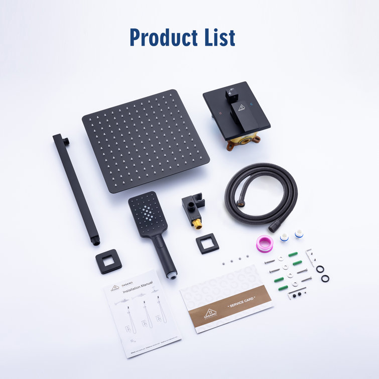 Matte Black Stainless Steel Multi-Head Rain Shower System