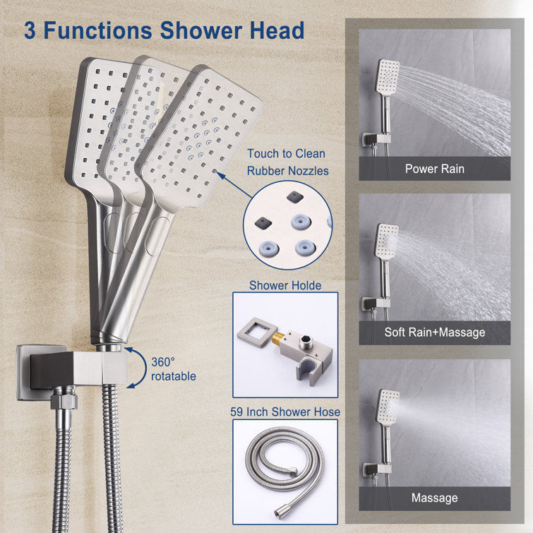 Chrome Polished Multi-Head Wall Mounted Shower System