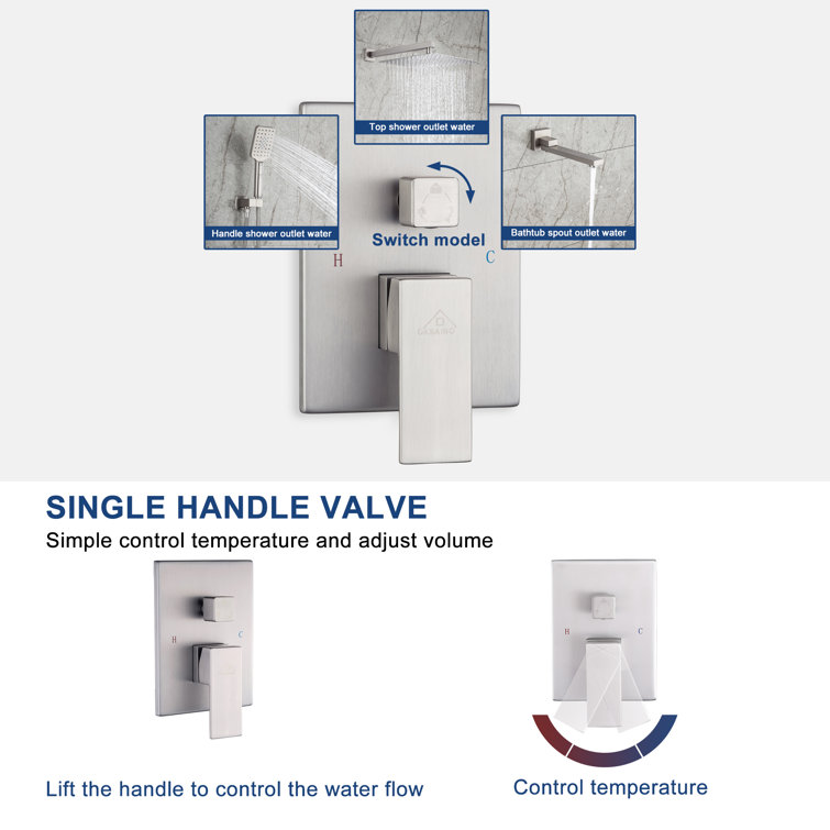 Chrome Polished Multi-Head Wall Mounted Shower System