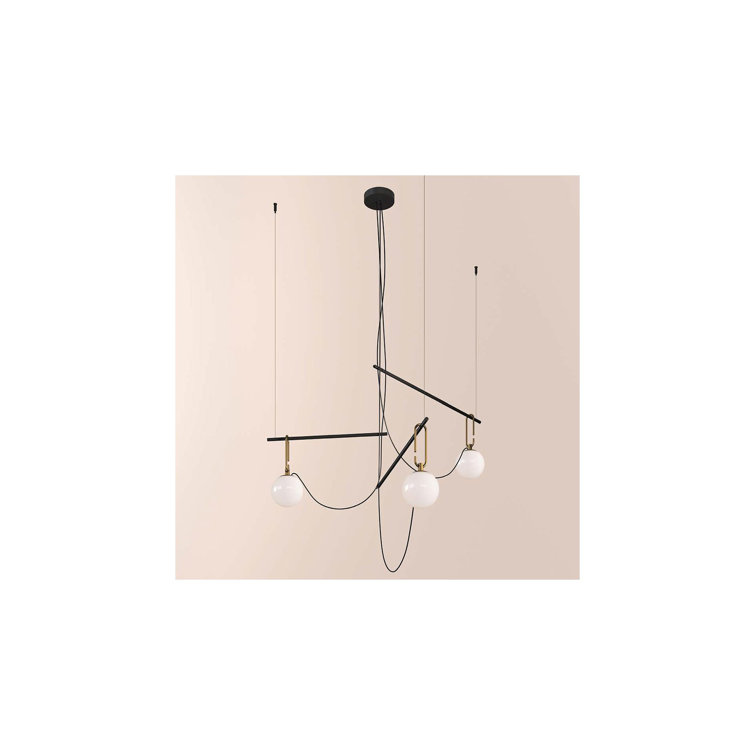 Elegant Gold 3-Light LED Glass Pendant Dimmable Lamp