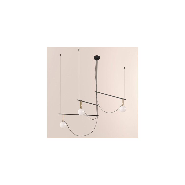 Elegant Gold 3-Light LED Glass Pendant Dimmable Lamp