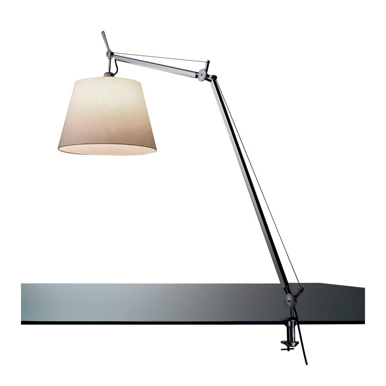 Adjustable Black Aluminum 42" Clip-On Desk Lamp with LED Option