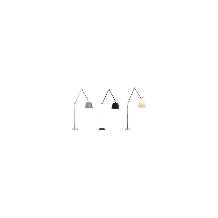 14" Parchment Shade Aluminum Task Floor Lamp