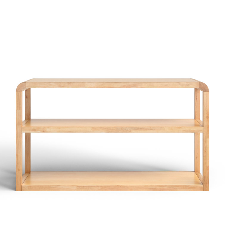 Omara Modern 3-Tier Black Rubberwood Console Table with Storage