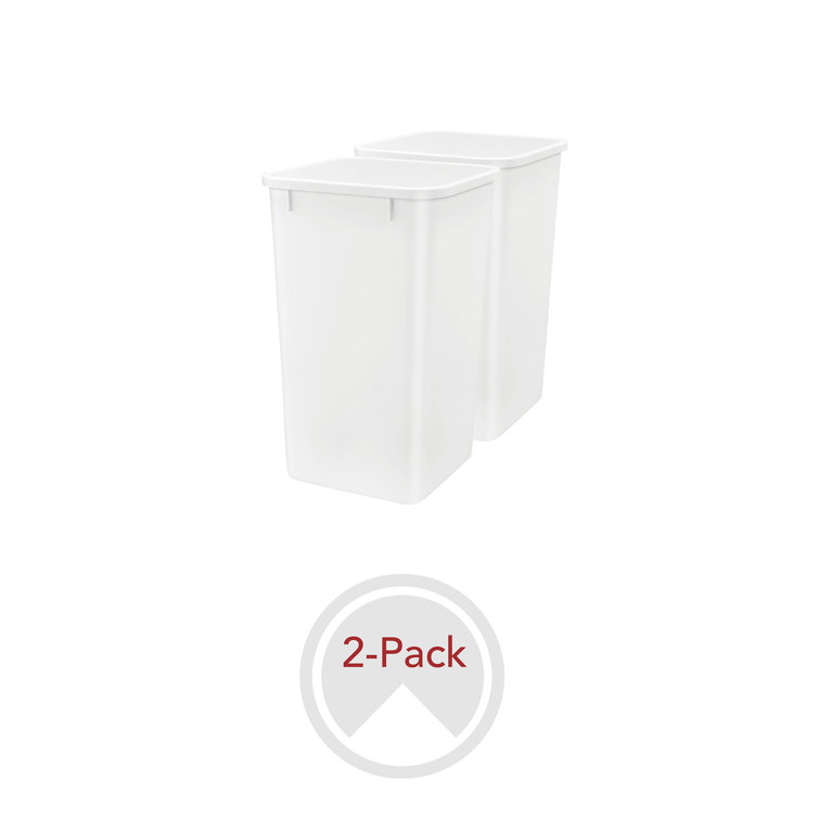 Rev-A-Shelf White Plastic Pull-Out Trash Bins, 2 Pack