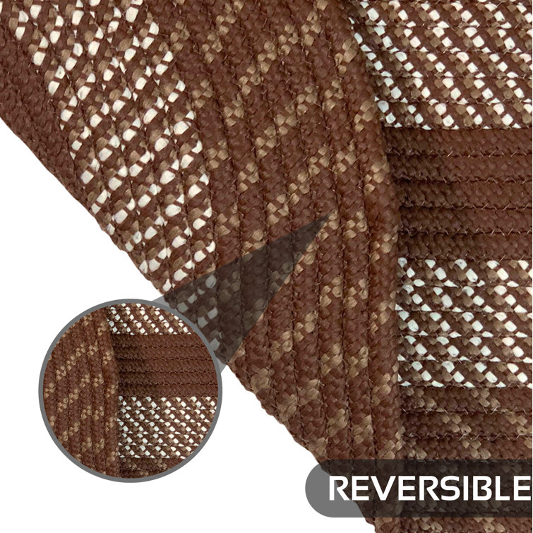 Newport Classic Brown 72" Round Braided Indoor/Outdoor Rug