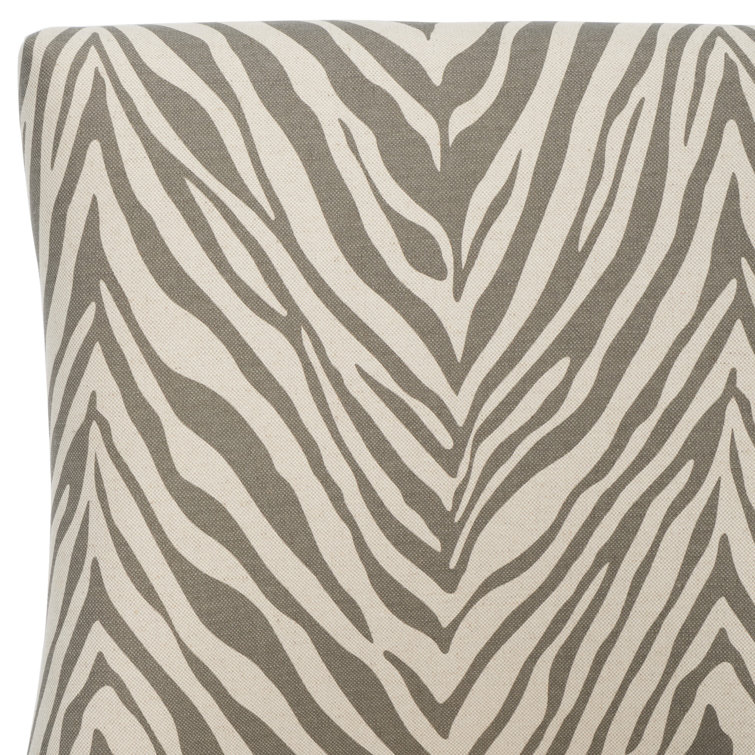 Lester Gray Zebra Linen Parsons Dining Chairs Set of 2