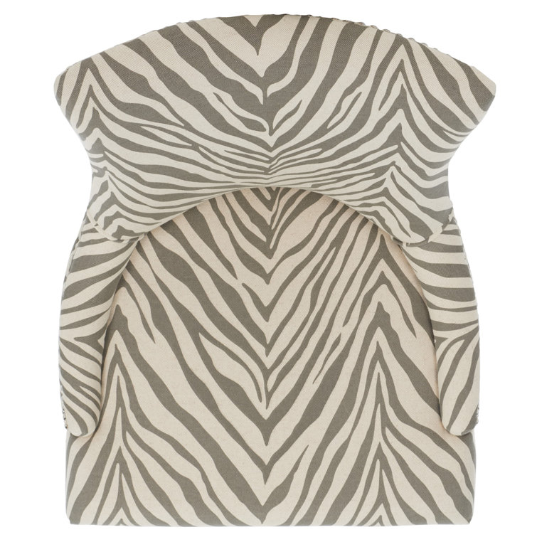 Lester Gray Zebra Linen Parsons Dining Chairs Set of 2