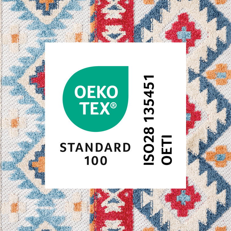 Dahlia Red and Multi Southwestern Stripe Rectangular Rug