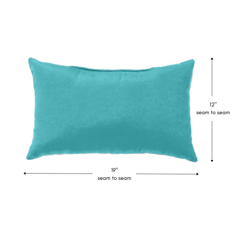 Teal Outdoor Rectangular Lumbar Pillows Set of 2
