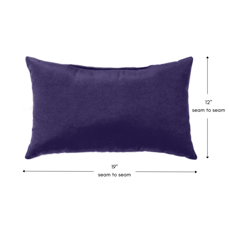 Navy Blue Polyester Rectangular Outdoor Lumbar Pillow Set