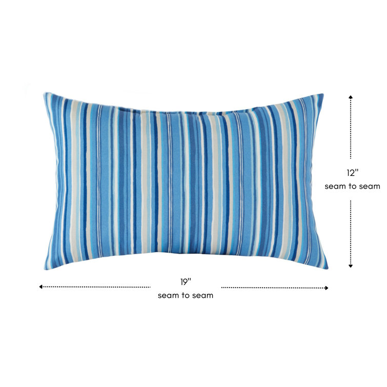 Sapphire Stripe Outdoor Lumbar Throw Pillow Set
