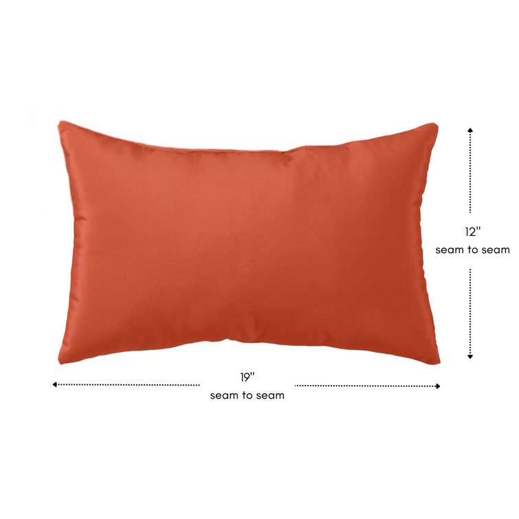 Rust 19 x 12 Inch Outdoor Rectangular Throw Pillows Set