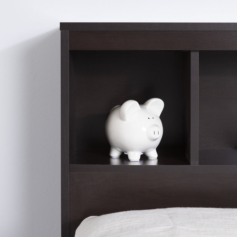 Chocolate Twin Captain's Bed with Storage and Bookcase Headboard