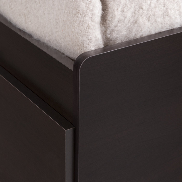 Chocolate Twin Captain's Bed with Storage and Bookcase Headboard