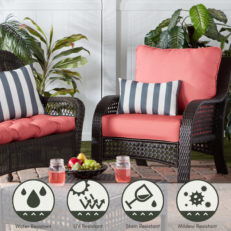 Canopy Stripe Gray 19 x 12 Inch Outdoor Rectangle Throw Pillow Set