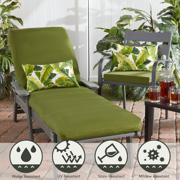 Palm Leaves White Rectangular Outdoor Throw Pillow Set