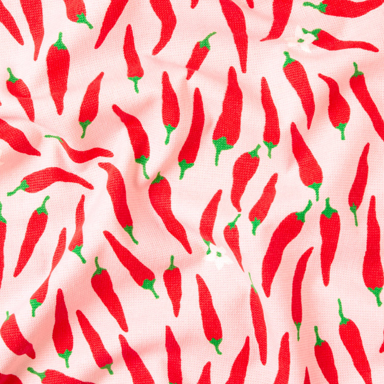 Red and White Cotton Kitchen Towel Set of Four