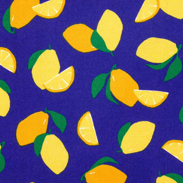 Navy Blue and Yellow Cotton Kitchen Towel Set of Four