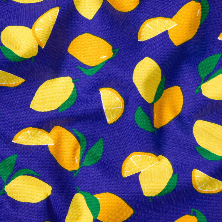 Navy Blue and Yellow Cotton Kitchen Towel Set of Four