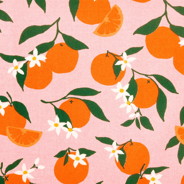 Summer Orange and Gingham Cotton Kitchen Towel Set