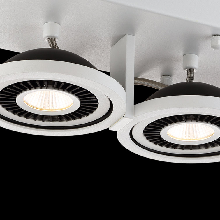 Vision 3-Light Champagne Crystal LED Flush Mount in White