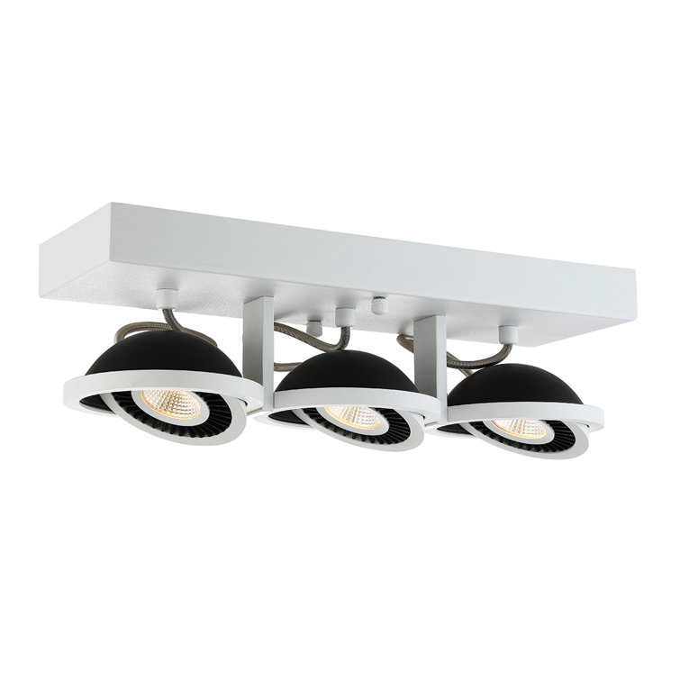 Vision 3-Light Champagne Crystal LED Flush Mount in White