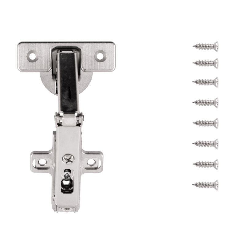 Polished Nickel Frameless Concealed Cabinet Hinge Set