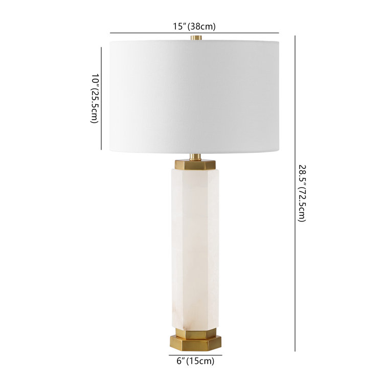 White Alabaster and Gold 29-Inch Table Lamp