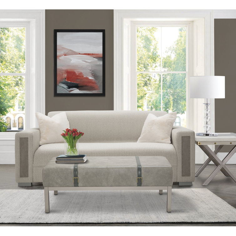 Menlo 52" White Wood and Metal Rectangular Coffee Table