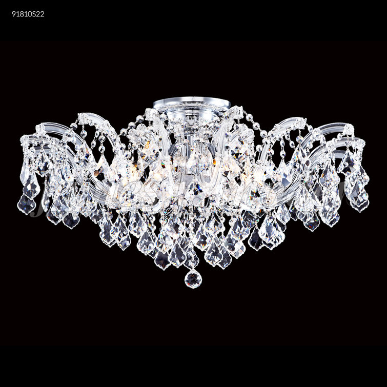 Grand Gold Lustre Crystal 8-Light Flush Mount Fixture