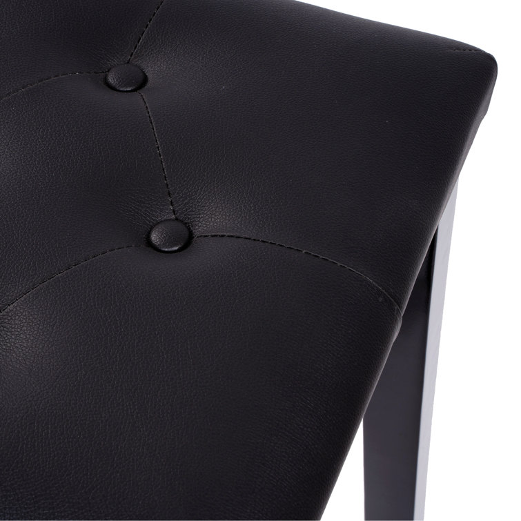 Elegant Faux Leather 49'' Black and Brown Upholstered Bench
