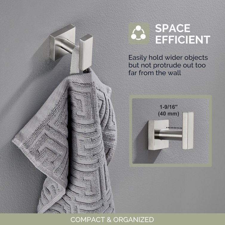 Brushed Nickel Stainless Steel Wall Mounted Towel Hook