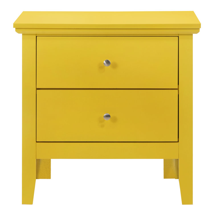 Primo 2-Drawer Yellow Particle Board Nightstand - 24"x16"
