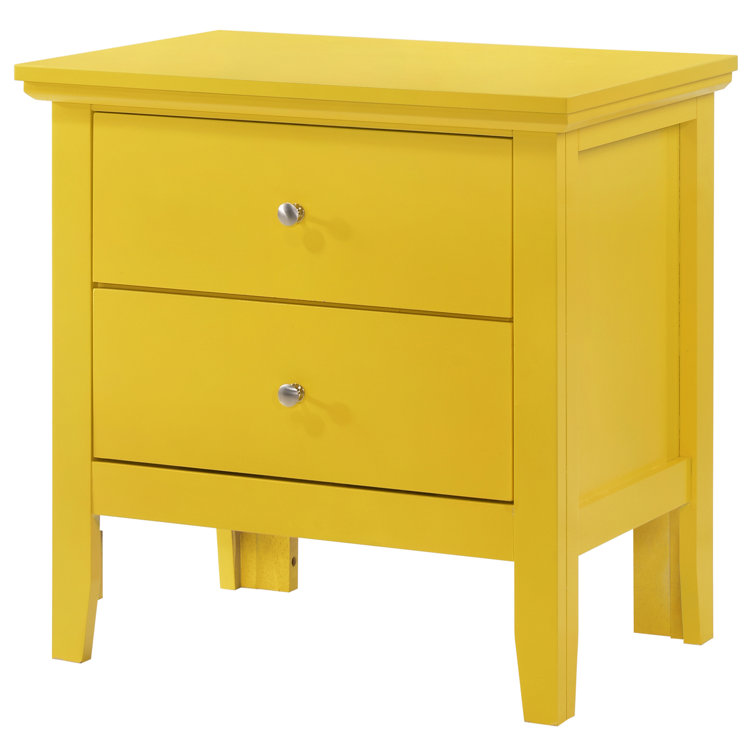 Primo 2-Drawer Yellow Particle Board Nightstand - 24"x16"