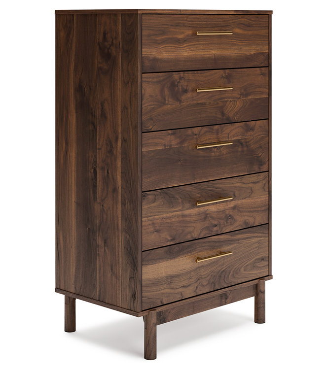 Calverson 5-Drawer Industrial Lingerie Chest in Rich Brown