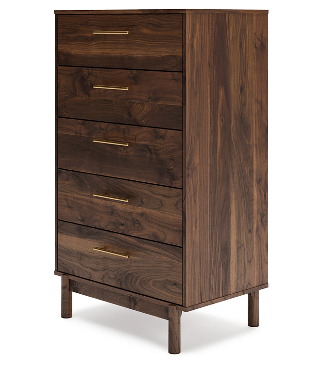 Calverson 5-Drawer Industrial Lingerie Chest in Rich Brown