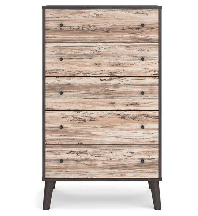 Piperton Two-Tone 5-Drawer Chest with Charcoal and Sugarberry Finish